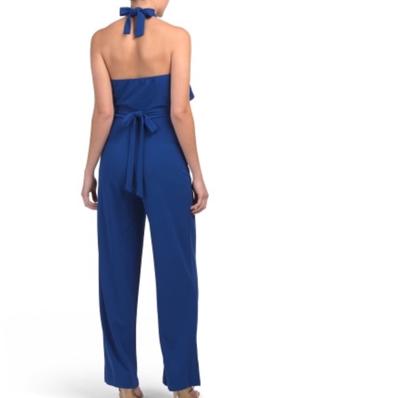 BEBE Ruffle Halter Tie Neck Jumpsuit. Size 6 NWT - Picture 2 of 3